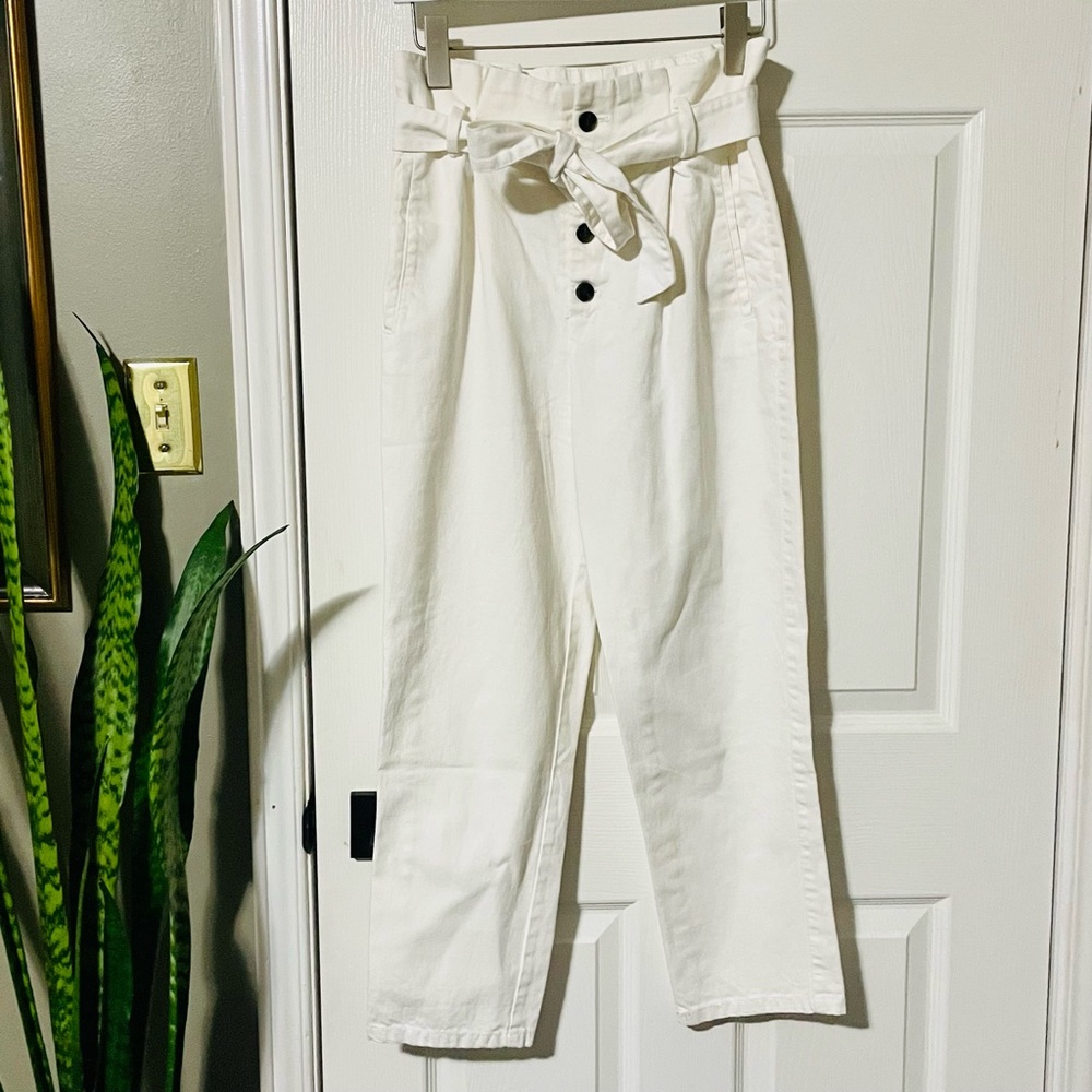 H&M Linen Blend Paper-bag Pants